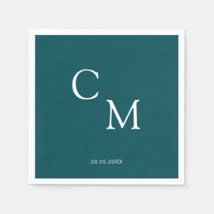 En Papier Simple et élégante serviette monogramme