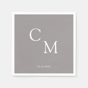 En Papier Simple et élégante serviette monogramme