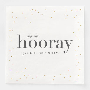 En Papier sip sip hooray fête d'anniversaire serviette