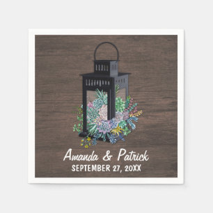 En Papier Succulent Pays Rustique Lanterne Mariage serviette