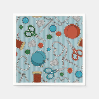 En Papier Thème de couture mignon serviettes Bleu