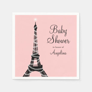En Papier Tour Eiffel miroite serviette de baby shower