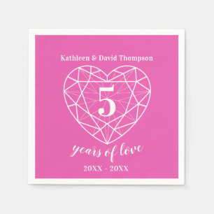 En Papier Tourmaline rose anniversaire 5 ans amour serviette