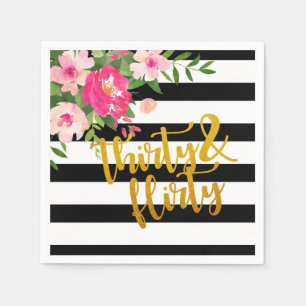 En Papier Trente et serviette Flirty - rayures de