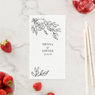 En Papier Un Pochoir De Mariages Rose Longue Dîner Serviette