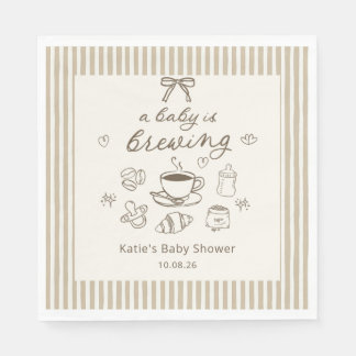 En Papier Une serviette pour Baby Shower 'Un bébé prépare du