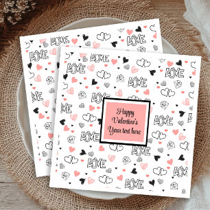 En Papier Valentine Tablescape Love Texte Style Serviette