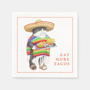 En Papier WENDELITO Mangez Plus de Tacos Serviette de cockta
