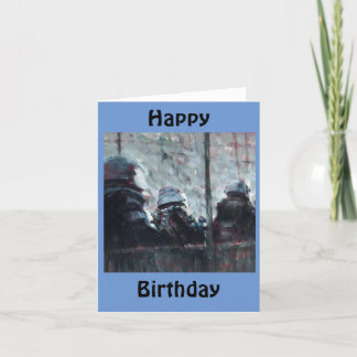 En patrouille. Carte d'anniversaire (vierge à l'in