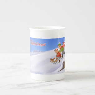 En Porcelaine Bonnes fêtes tasse