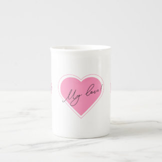 En Porcelaine Illustration romantique Mon amour ! sur une tasse
