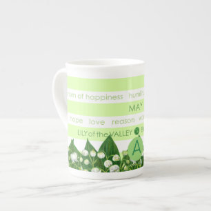 En Porcelaine La fleur de naissance et la tasse de rayure de