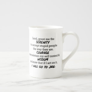 En Porcelaine Le "seigneur, tasse drôle m'accordent sérénité
