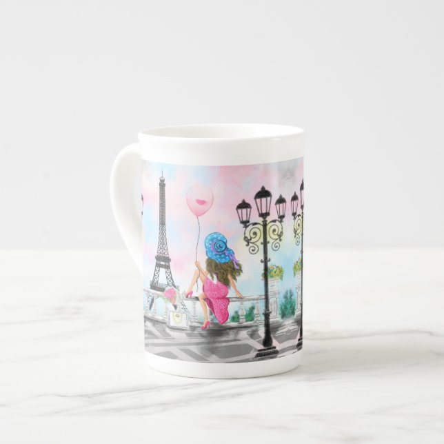 En Porcelaine Tasse à café de Paris Tour Eiffel (Devant gauche)