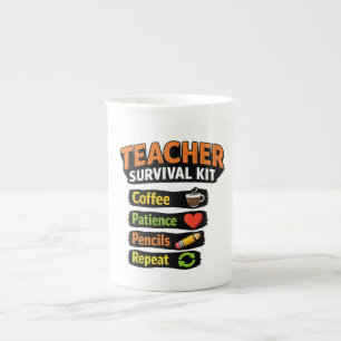 En Porcelaine Tasse de café Kit de Survie Enseignant