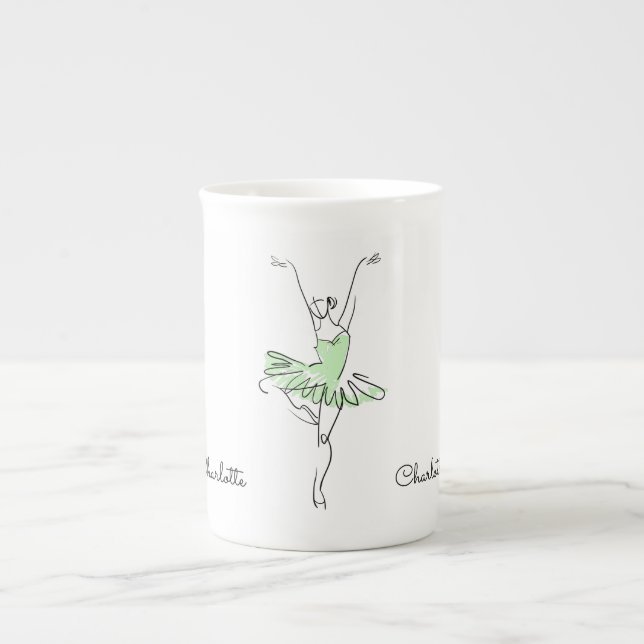 En Porcelaine Tasse de café nommée faite sur commande de (Devant)
