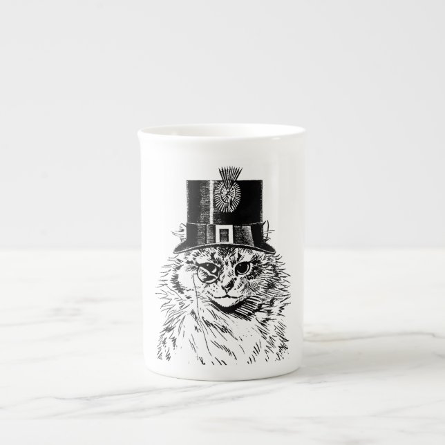 En Porcelaine Tasse de chat de Steampunk, Kitty dans le (Devant)