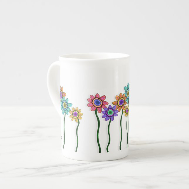 En Porcelaine Tasse de thé de fleurs (Devant gauche)