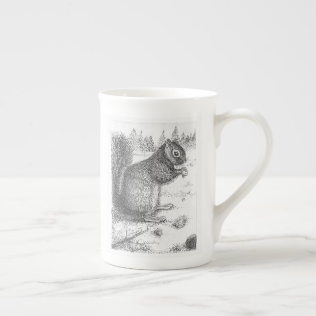 En Porcelaine Tasse d'écureuil pour le gauchiste ou le righty (Droite)