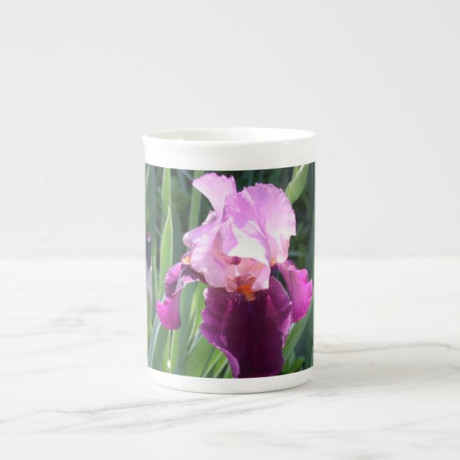 En Porcelaine Tasse Iris Rose Baiser de Soleil (Devant)