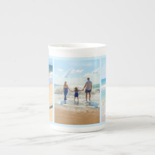 En Porcelaine Tasse personnalisée avec collage de photos de fami