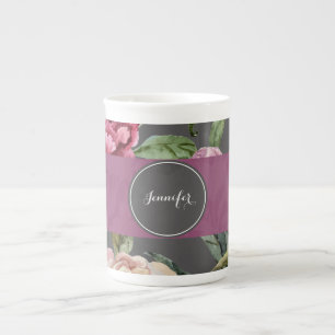 En Porcelaine Tasse personnalisée florale de Bohème de