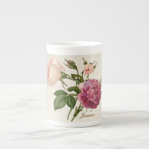 En Porcelaine Tasse personnalisée florale victorienne de
