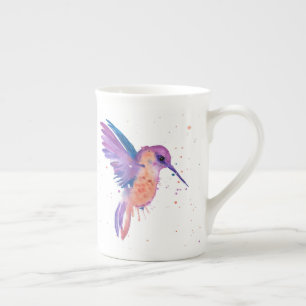 En Porcelaine Tasse pour aquarelle de colibri de peinture