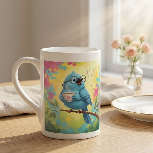 En Porcelaine Tasse spéciale Blue Bird Cozy