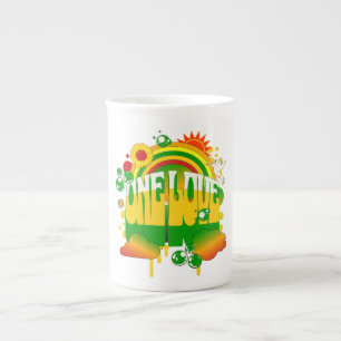 En Porcelaine Tasse spéciale pour le thé aux herbes One Love