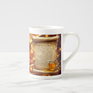 En Porcelaine Tournure de miel   Psaume 19:9–11 KJV Tasse