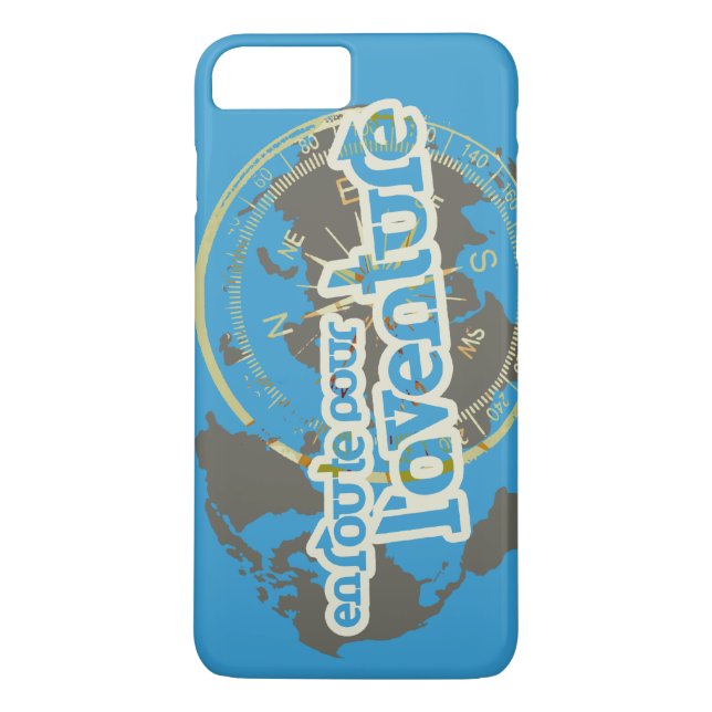 en route pour l'aventure map blue Case-Mate iPhone case (Back)