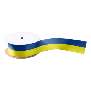 En Satin Bleu jaune ruban du drapeau ukrainien sur un roule