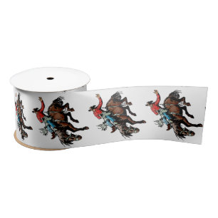 En Satin Cavalier floral de Bronc de ruban de cadeau de
