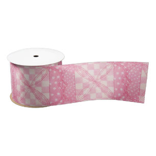 EN SATIN COUETTE À CŒUR ROSE RUBAN SATINÉ DE 7,62 CM DE LAR