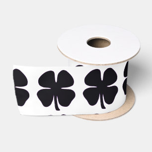 En Satin Cuillère à ruban blanc de Clover noir