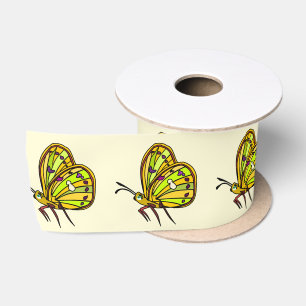 En Satin Dessin au ruban papillon