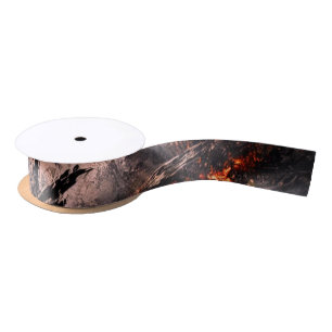 En Satin Élégant ruban personnalisé avec design artistique