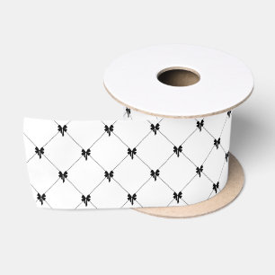 En Satin Emballage Cadeau Ruban à Nœud Blanc & Noir 