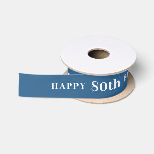 En Satin Fête 80 : Joyeux Anniversaire Ruban bleu