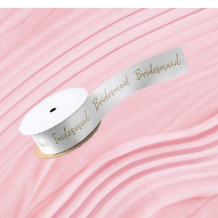 En Satin Joli ruban de la servante de Bridesmaid (blanc/or)
