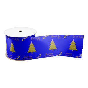 En Satin Joyeuses Fêtes, Joy Joyeux Noël Bleu Ruban