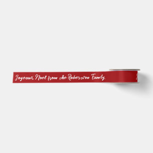 En Satin Joyeux Noel Ruban de Noël personnalisé Rouge
