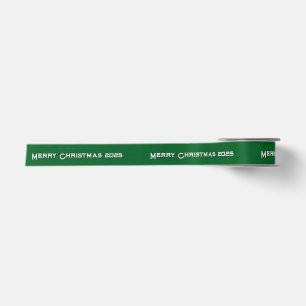 En Satin Joyeux Noël Ruban Personnalisé Vert 20XX