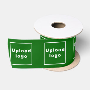 En Satin Logo d'entreprise sur le ruban vert
