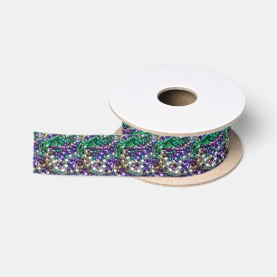 En Satin Mardi Gras Crawfish Perle colorée jette du ruban