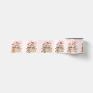En Satin Nouveau chapitre Baby Shower ruban rose rayé