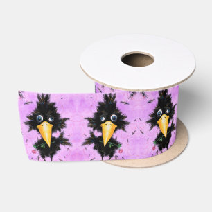En Satin Oiseau romantique avec ruban drôle de fleur