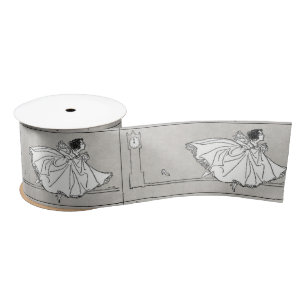 En Satin Pantoufle de Verre Ruban Vintage Cinderella