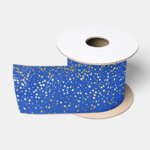 En Satin Petite étoile d'or Ruban Royal bleu